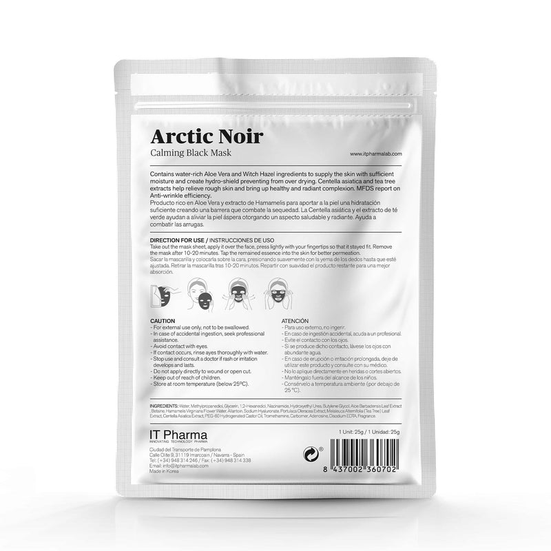 Arctic Noir Mask CALMING BLACK MASK - Pack of 20 Essentials By ITPharma 