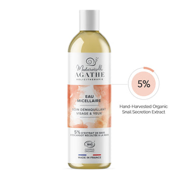 Cleanser Micellar Water - Organic Snail Based Face & Eyes Cleanser 5% Pure Snail Extract 200ml